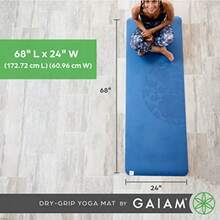 Dry-Grip Yoga Mat - 5mm Thick Non-Slip Exercise and Fitness Mat for Standard or Hot Yoga Pilates and Floor Workouts - Cushioned Support Non-Slip Coat - 68 x 24 Inches - Negro - Ver 7