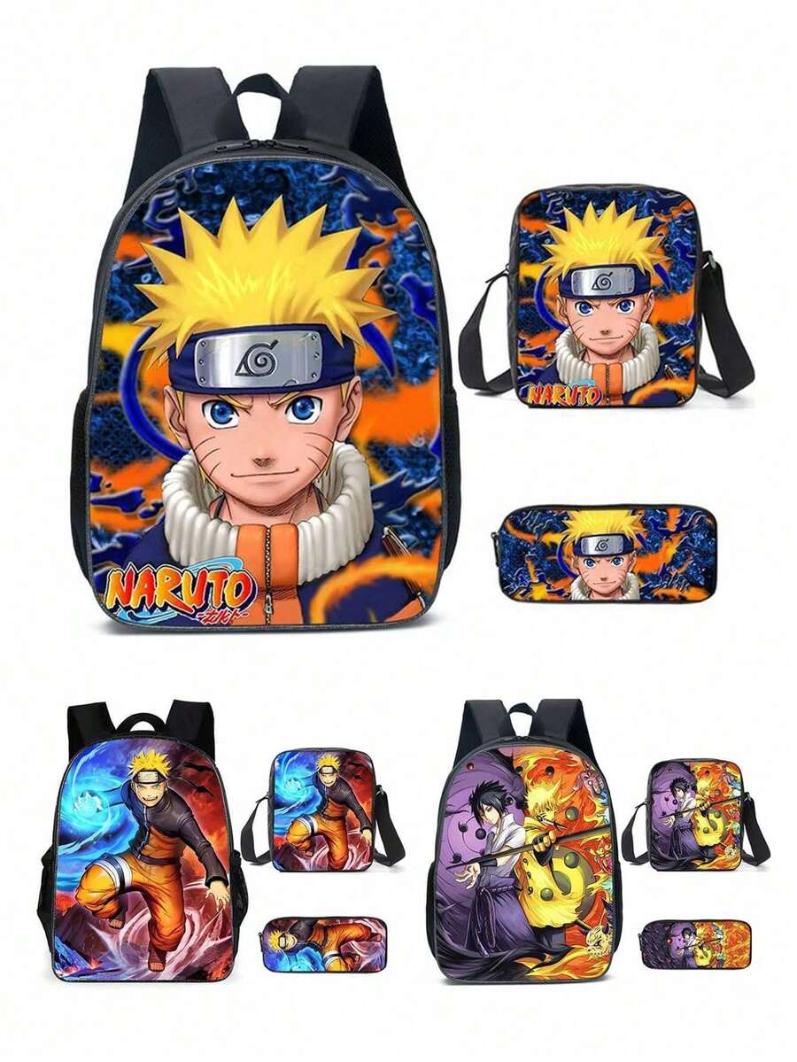 Mochila, bolso de hombro y estuche de lápices con dibujos animados para estudiantes de escuela primaria - Multicolor - Ver 1