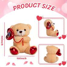 HollyHOME - Globo de peluche de panda de San Valentín para niños y novias, aniversario, cumpleaños, regalos de San Valentín, 10 pulgadas - Oso de peluche - Ver 5
