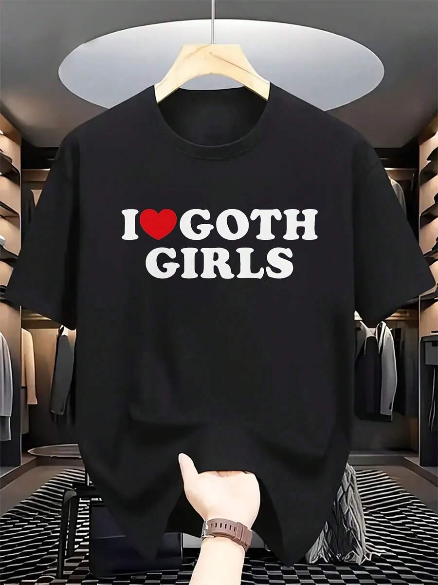 I'M A Fan Of The Gothic Aesthetic! This Graphic Tee Is Made Of 100%, Designed To Wick Moisture, Perfect For Summer Outings, Beach Gatherings, Social Events, And Daily Wear. It'S A Classic Short-Sleeve Shirt Ideal For Beach Parties - Black - View 1