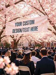 1pc Customized Banner, Indoor/Outdoor Banner, Graduation Banner, Personalized Full-Color Banner Sign, Suitable For Indoor/Outdoor Events, Retail, Party, Image, Logo, Text, Advertising, Multifunctional, Decorative, Exquisite, Fashionable, Cute, Modern - Multicolor - View 4