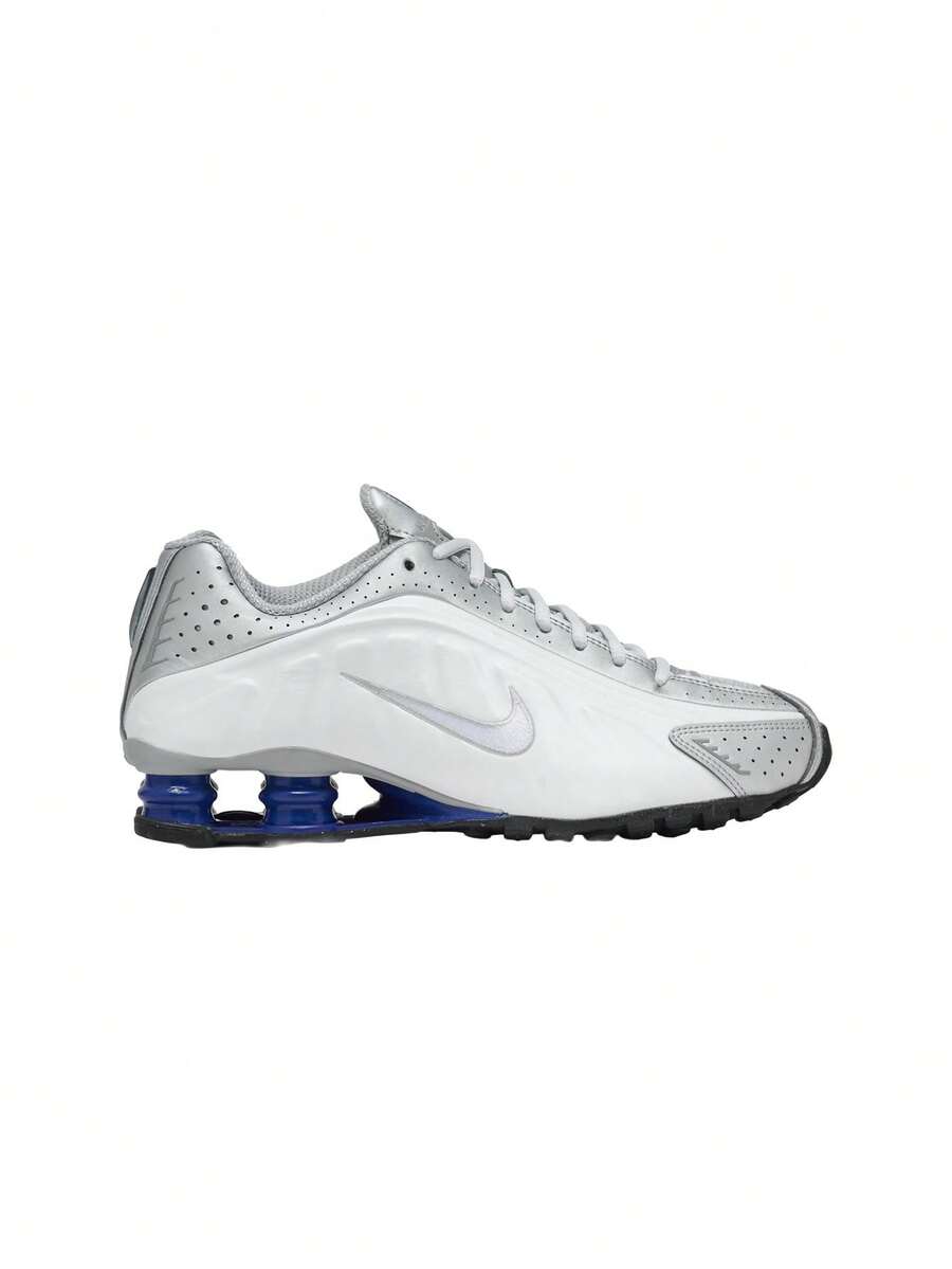 Nike Shox R4 - White/Metallic Silver/Deep Royal Blue/White - View 1