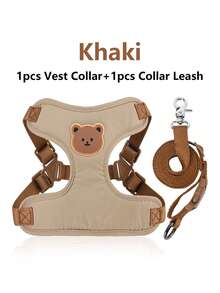 Bộ 2 món áo vest và vòng cổ hình gấu dễ thương cho chó - Phù hợp cho chó nhỏ, trung bình và lớn, bao gồm chó Poodle, Bichon Frise và Teddy. - Nhiều màu - Xem 10