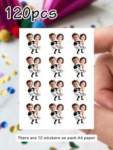 Custom Temporary Tattoo Stickers, Personalized Photo Design, Funny Party Aesthetic Body Art, Custom Text Face Tattoo Decal For Bachelorette Party Birthday Celebration, Mother's Day, Customizable Picture Event Favor Gift,Bridal Shower Night Decoration - Multicolor - View 12