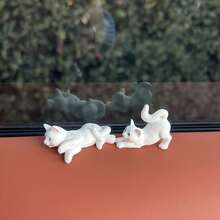 BABY STORY 3pcs/Set Cute Cat Animal Miniature Landscape Desktop Decor, Resin DIY Handicraft, Home Decor, Car Accessories, Holiday Gift (With Adhesive Sticker) - Car Interior Decorations - View 8