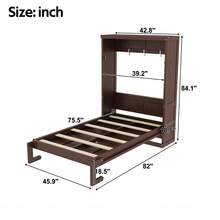 MERAX Twin Murphy Bed Cabinet, Farmhouse Hideaway Murphy Cabinet Bed, Wood Hidden Wall Bed Frame Space-Saving For Home Office Small Room, Can Be Folded Into A Cabinet, Espresso - Twin Size-Espresso - View 4