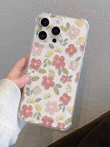 Flower 1pc Fashion Creative Floral Doodle Pattern Soft TPU Shockproof Phone Case, Suitable As Holiday Gift Compatible With Apple XS/XS Max/XR/11 12 13 14 15 16 Pro/Pro Max/14 15 16 Plus/17/17 Pro - Multicolor - View 6
