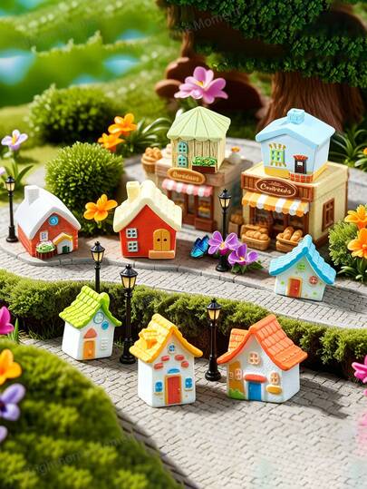 Bộ 8/4 món - Phụ kiện nhà mini bằng nhựa, thích hợp cho vườn cổ tích, sân vườn, trang trí làng quê tự làm, trang trí vườn mùa xuân, trang trí giỏ, trang trí mùa xuân/hè, đồ dùng tiệc ngoài trời hình hoa dại, bướm, nấm, trang trí tiểu cảnh, không thích hợp cho trẻ em dưới 14 tuổi (8 món/4 món/1 món)