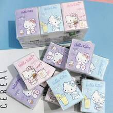 SANRIO (Autorizado) Pañuelo de papel, Pañuelo de papel impreso con gato KT, Bolsa pequeña portátil, Papel de pañuelo facial, Papel higiénico, Servilletas de colores - Dibujos animados - Ver 2