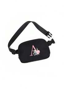 1pc Girls Waist Bag, Fashion Crossbody Waist Bag With Adjustable Strap, Suitable For Daily, Outdoor, Travel, Hiking, Running, Cycling, Portable And Ideal Gift - Black - View 4