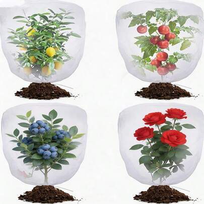 Lưới chống côn trùng và chim - Lưới che phủ cây việt quất có dây rút, lưới mắt nhỏ mịn dùng cho cây ăn quả, bảo vệ chanh, cam khỏi côn trùng, chim, sóc, hươu nhỏ và gia cầm.