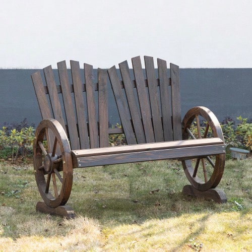Garden Bench With Armrests, Seat, Garden Furniture, Rustic Bench, Solid Wood, Dark Brown, 108 X 66 X 95 Cm - Brown - View 1