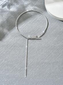 Versatile Snake Bone Necklace, Minimalist Elegant Vibe, Suitable For Necklace, Bracelet, Sweater Chain - Silver - View 3