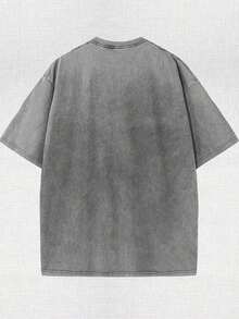 Authorized By Disney, The Retro Hand-Painted Mickey Mouse Outline Frame Design Is An Oversized Fashion Imitation Old T-Shirt For The Spring And Summer Of 2026, With A Round Neck Style To Attract Retro Fashion Lovers. - Xám - Xem 2