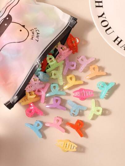 10/20/30pcs 3cm Jelly Crisscross Small Hair Clips, Women Bangs/Flyaway Hair Clips, Mini Hair Claw For Ponytail/Bun, Elegant Hair Accessories