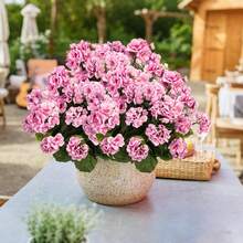 1/2株仿真天竺葵花，户外仿真天竺葵花，逼真仿真天竺葵，户外仿真天竺葵装饰植物 - 粉色 - 查看 10