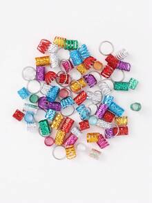 Conjunto de 85 presilhas de cabelo cilíndricas ocas em cores sortidas, estilo boêmio, acessórios para cabelo femininos, para uso diário, festas, férias, presentes para amigas, presilhas de garra, grampos de cabelo, aniversários. - Multicolorido - Ver 2