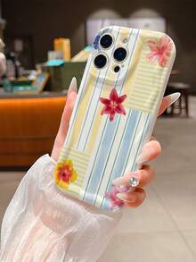 1 chiếc ốp lưng điện thoại họa tiết hoa ly sọc tối giản, chất liệu TPU màu kem, chống sốc, tương thích với Apple XS/XS Max/XR/11 12 13 14 15 16 17 Pro/Pro Max/14 15 16 17 Plus Series, lý tưởng để làm quà tặng, mang theo khi đi làm và sử dụng hàng ngày để chống rơi vỡ. - Nhiều màu - Xem 3