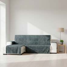 Kiva Universal And Versatile Left-Facing Chaise Lounge Sofa Cover, Various Colors Available – Easy-To-Fit Protective Chaise Lounge Sofa Cover For Backrest, Seat And Arms - 無菸煤灰纈草 - 查看 2