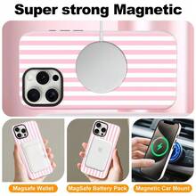 Magnetic For IPhone 17 ProMax/17 Pro/17E/17Air/16/15/14/13/12 Case Cute Stripes Phone Case, Shockproof Slim TPU And Hard PC Protective Phone Cover Compatible With MagSafe Designed For Women Girls - 模式C - 查看 4