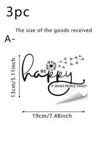 1/3pcs Minimalist Letter & Smiling Face Wall Stickers, Suitable For Bathroom, Living Room, Bedroom, Mirror, Locker, Multi-Functional Home Decor, Waterproof PVC Self-Adhesive - Letter - View 14