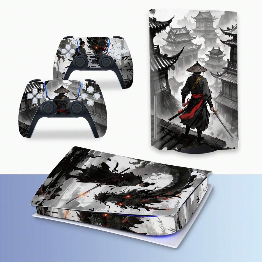 1 Set Of Printed Skin Stickers For Disc Edition Game Console, Scratch-Resistant, Non-Slip, Durable, Creative Design (3 Pieces/Set) - View 1