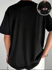 1 pza Camisas para Hombres Tienda Local Tema 31 Minutos Camiseta 180G Negro y Blanco Impreso Personajes Animados de Alta Calidad Cuello Redondo Ajuste Básico Holgado para Hombres y Mujeres Transpirable Versátil Lavable en Máquina Cómodo Talla S ~ 3XL Diario Casual Deportivo Esencial Verano - Negro - Ver 4