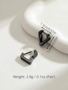 极简主义小巧精致几何方形、长方形、三角形、心形、星形、椭圆形耳环，适合女孩和女士佩戴，金色、银色和黑色不锈钢材质，低过敏性，男女皆宜。 - 彩色 - 查看 38