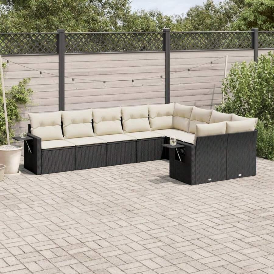 vidaXL Outdoor Tisch- und Stuhl-Sets - Schwarz - Übersicht 1