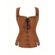23135 Light Brown Lace-up Vest