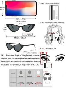 8pcs Plastic Women Shaped Full Frame Leopard Print Black Two Tone Classic Hot Girl Style Modern Simple Style Shades Basics Fashion Glasses For Summer Beach Vacation Going Out Outfits - Multicolor - View 4