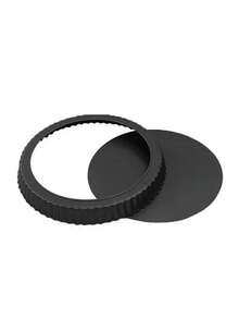 2pcs/Set Round Non-Stick Baking Pan With Removable Bottom, Suitable For Fruit Pizza, Pie, Cake And Bread - Black, One Size Fits All - View 6