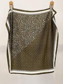 1 chiếc khăn bandana giả lụa, họa tiết hạt điều và paisley. - Nhiều màu - Xem 5