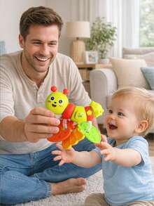 Newborn Teething Rattle Toys, Early Educational Toys To Develop Hand-Eye Coordination, Featuring Cute Cartoon Lion, Elephant And Octopus Designs, Suitable As Gifts For Newborn Baby Boys And Girls - Multicolor - View 7