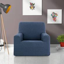Kiva Universal And Versatile 1-Seater Sofa Cover, Various Colors Available – Easy-To-Fit Protective Sofa Cover For Backrest, Seat And Arms - 藍色尤利西斯3 - 查看 5