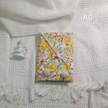 A5/A6 法式暖黄玫瑰色布艺书套，暖色调笔记本保护套，带绒球书签，文具爱好者的笔记本保护套 - 套裝 - 查看 13