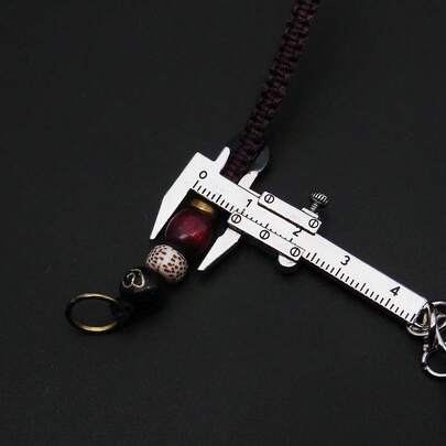 1pc Portable Mini Caliper Tool, Vernier Caliper Keychain Creative Metal Pendant, Practical Small Tool For Engineers/Students, Gift Keychain, High-End Industrial Style Accessory, Anti-Lost Keyring, Precise Scale Design, Portable Measuring Tool, Caliper Keychain Alloy Ruler, Measuring Tool, Decorative Ruler