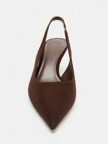 2026 Spring/Summer New Arrival Women Shoes, Pointed Toe Mule Heels In Grayish Brown,Mothers Day Gift - Coffee Brown - View 4