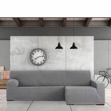 Kiva Universeller und vielseitiger Chaiselongue-Sofabezug mit langen Armlehnen (rechts), verschiedene Farben erhältlich – einfach anzubringender Schutzbezug für Rückenlehne, Sitzfläche und Armlehnen - Grey Troy - Übersicht 5