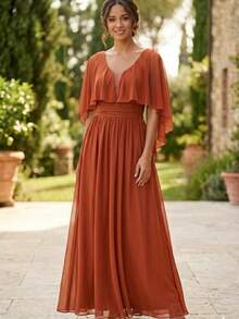 Party Dress For All Special Occasions, Graduations, Weddings, Guests. - Terracotta - View 1