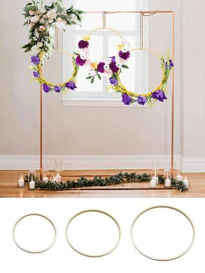 6pcs Plastic Flower Wreath Set, 3 Sizes (15.5/19.5/23cm), Smooth Wreath Frames, Suitable For Wedding Backdrop Decor, Lightweight Design For Easy Hanging, Can Be Decorated With Fresh Flowers, Dried Flowers, Fabrics, Moderate Load-Bearing, Fits Various Scenes