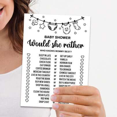 Baby Shower Game Cards, Creative Baby Shower Games, Rustic Style Wedding Or Bachelorette Party Games