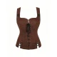 23135 Dark Brown Tie-waist Vest
