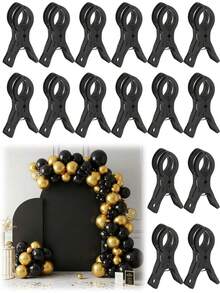 5pcs Large Transparent Plastic Balloon Arch Clips, Suitable For Balloon Arch Kits, Birthday Decorations, Crafts, Photography Studio, Craft Supplies (Black) - Multicolor - View 3