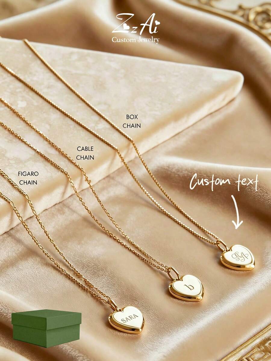 1 chiếc vòng cổ bằng thép không gỉ mạ vàng 18K, mặt dây chuyền hình trái tim khắc chữ theo yêu cầu - Mặt dây chuyền hình trái tim khắc chữ cái đầu tên - Quà Giáng sinh (Dành cho nữ) *Vòng cổ khắc tên EVA*, kèm hộp quà sang trọng, quà tặng ngày Valentine. - Tình yêu trái tim vàng - Xem 1