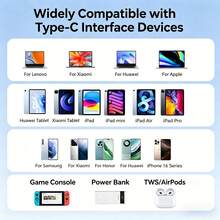 Lenovo 1.8米/1米 白色苹果16/15充电线，Type-C数据线，双头PD 60W快充，适用于iPhone 16/15 Pro Max、平板电脑、iPad、笔记本电脑 - 白色 - 查看 6