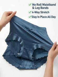 18 Pack High Waist Women's Satin Underwear, Tummy Control Seamless Panties For Women, Full Coverage Butt Lifting Soft Silky Briefs - 彩色 - 查看 7