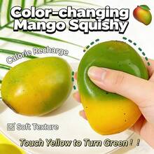2026 New Color-Changing Mango Squishy Toy, Creative Novelty Stress Relief Toy, Malleable Fluid Mango Temperature-Sensitive Squeeze Toy, Soft Cheese Candy Giant Squishy, Birthday Gift, Perfect Gift - Multicolor - View 2
