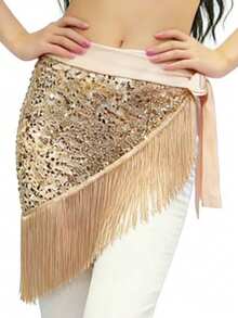 1pc Women's Sequin Fringe Belly Dance Hip Scarf - Shimmering Waist Wrap For Carnival, Jazz Dance, Festivals & Nightclubs Bohemian Retro Beach Party Costume Accessory,Beach Accessories For Women - Multicolor - View 12