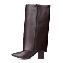 Domidona Women's Dress Boot, High Shaft, Block Heel, Pointed Toe, Elegant And Comfortable - Rust Brown - View 5